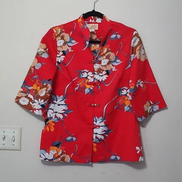 Vintage Mclinery Floral Asian Inspired Top - Picture 1 of 4